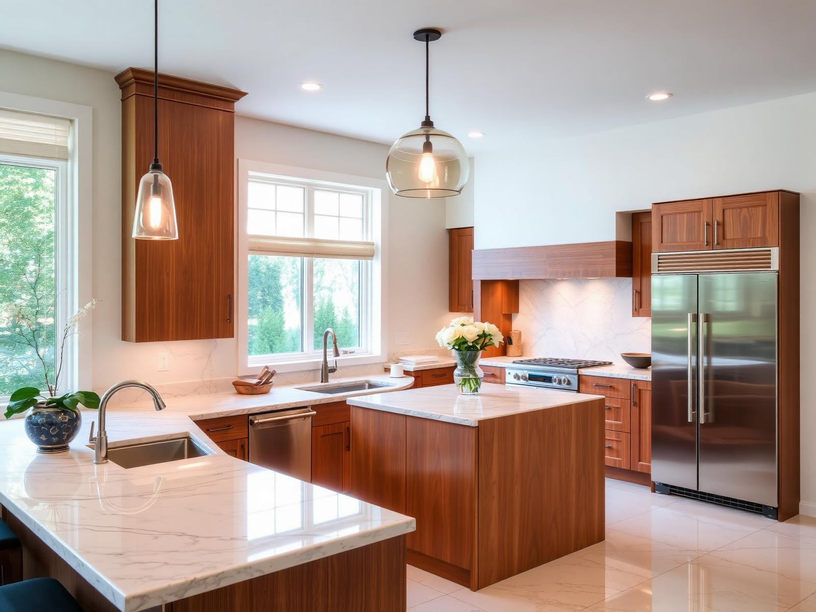 Marble & Walnut Kitchen